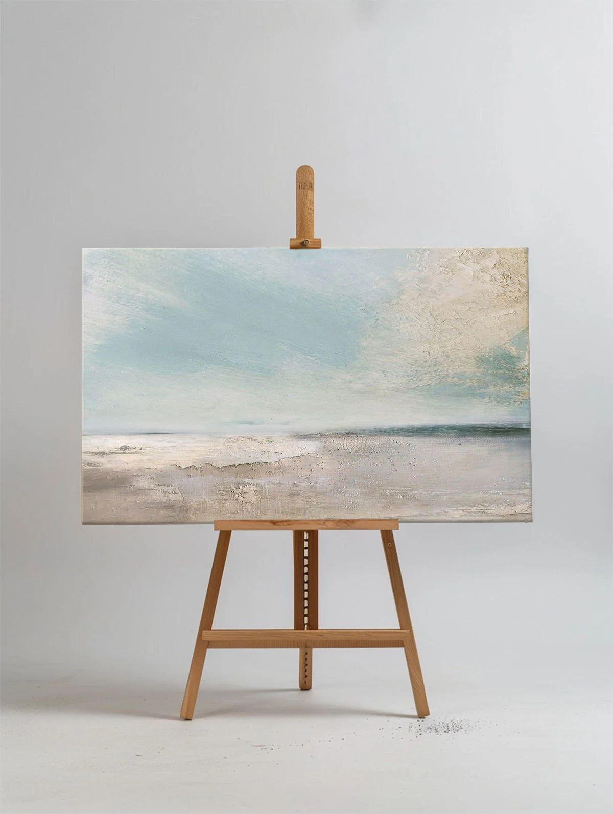 Minimalist White Blue Ocean Painting CM#129