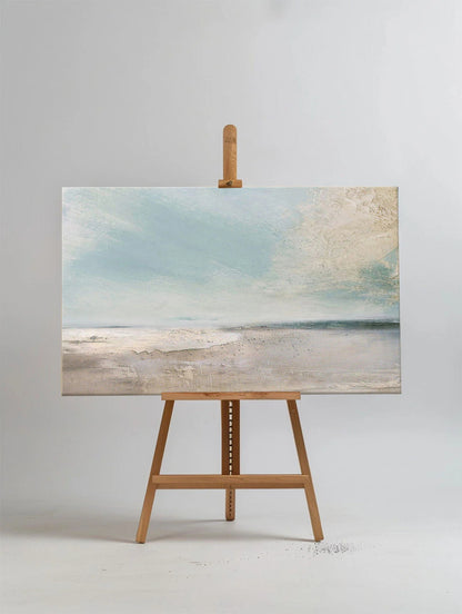 Minimalist White Blue Ocean Painting CM#129