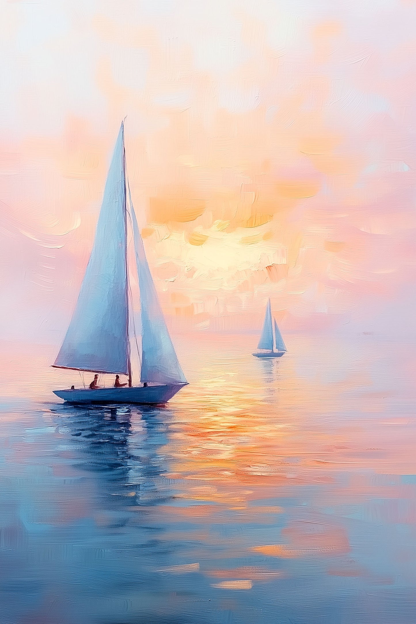 Ocean Sunset Glow - Vibrant Coastal Landscape Painting