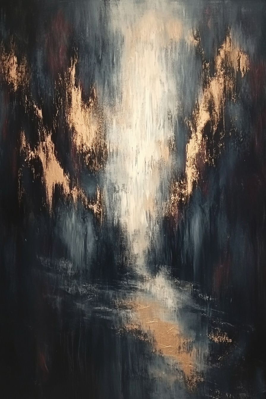 Luxury Black and Gold Abstract Painting - Modern Art for Interiors