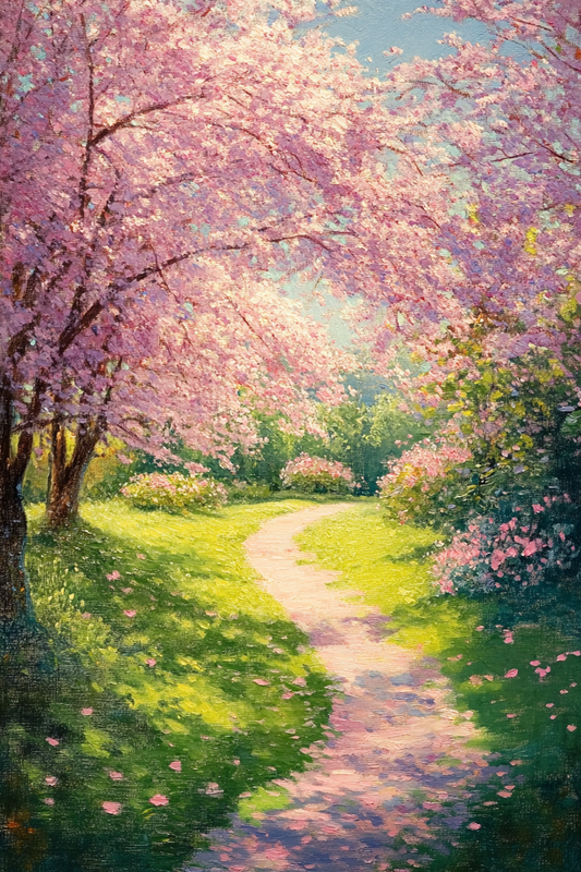 Blossoms of Serenity: Cherry Blossom Pathway in Spring