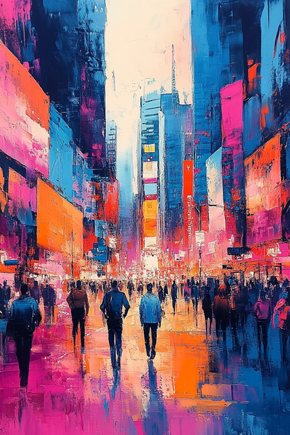 Broadway Nights – Dynamic New York City Oil Painting for Urban Art Lovers