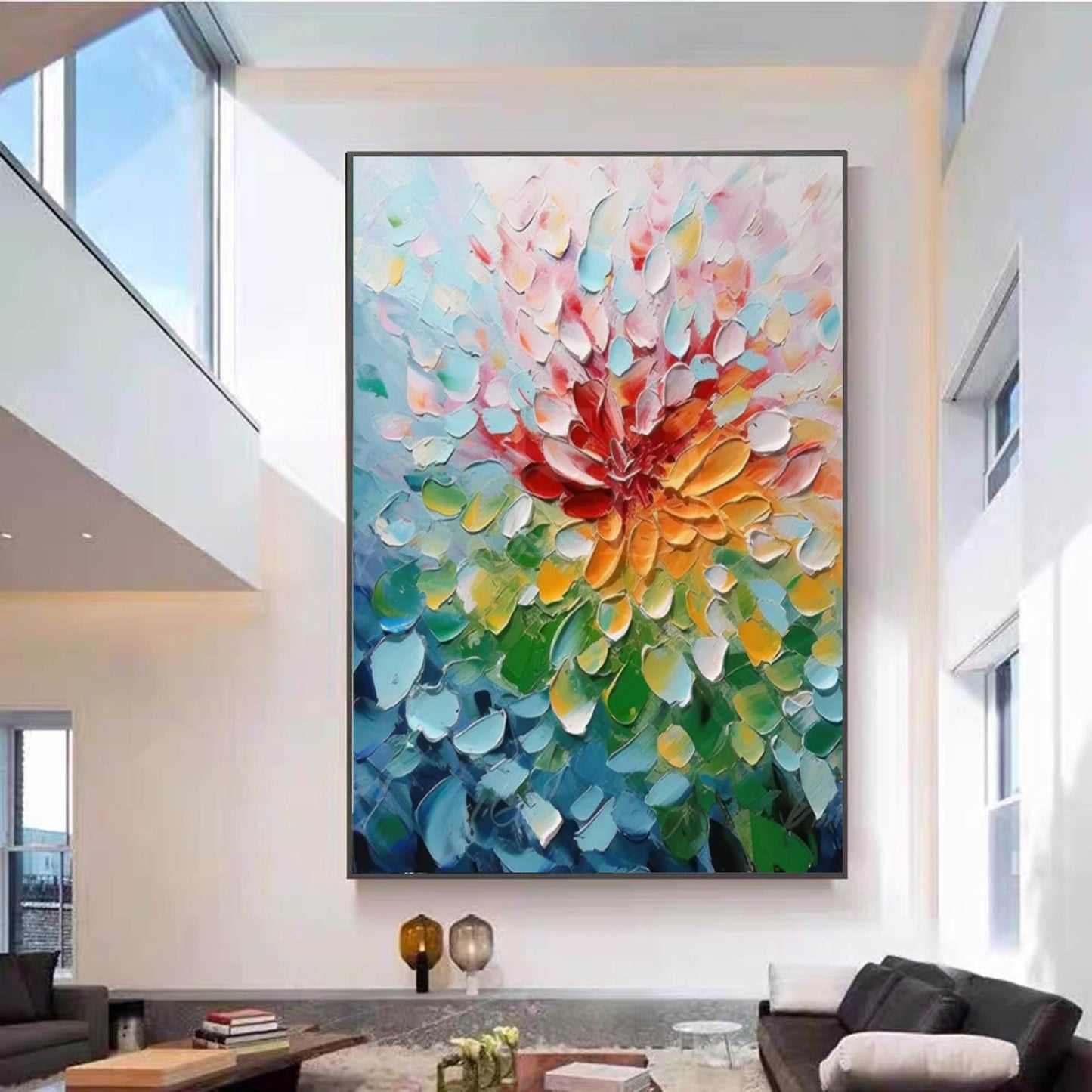 Texture Colorful Flower Painting TA#074