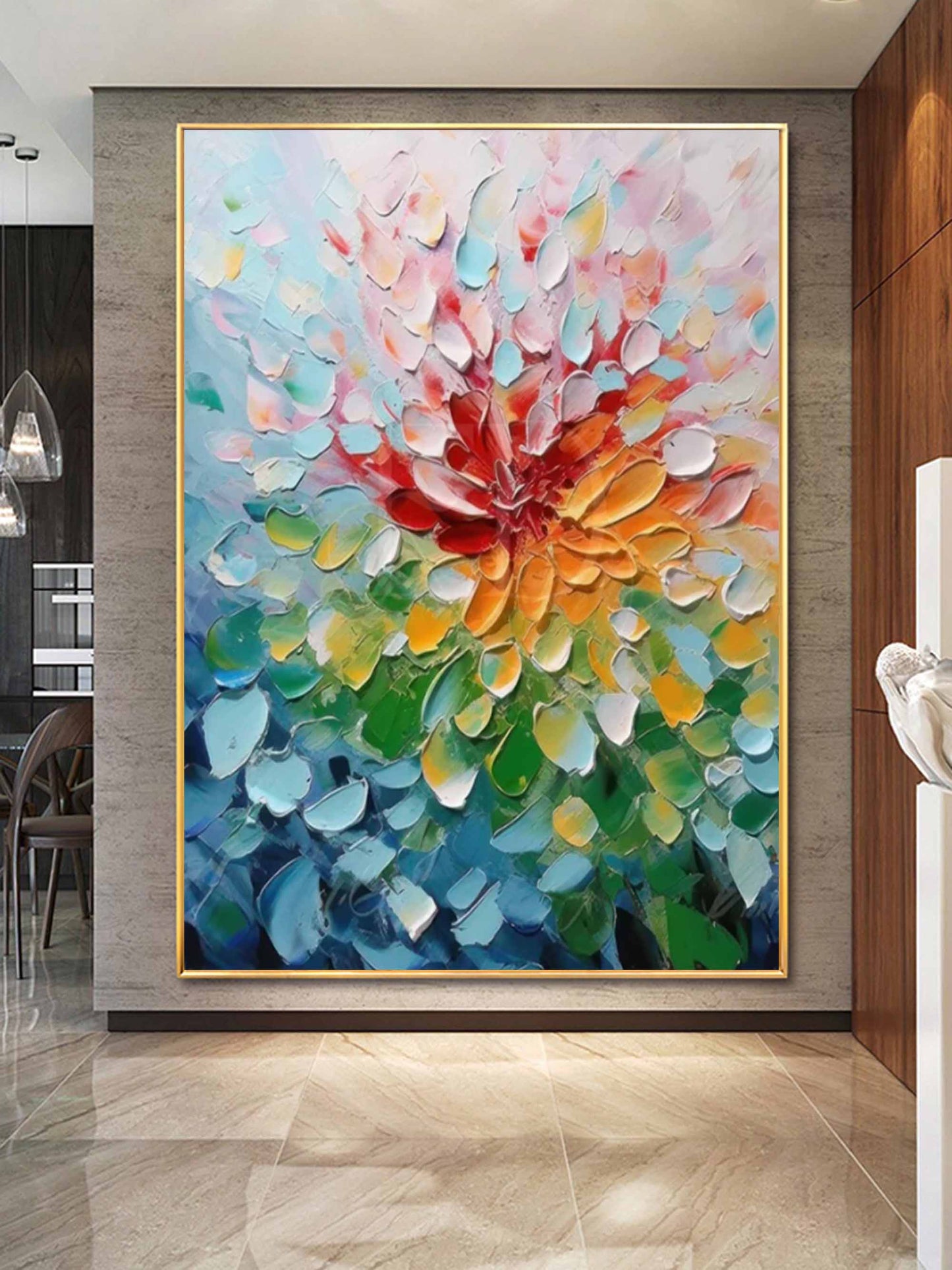 Texture Colorful Flower Painting TA#074