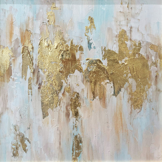 Golden Abstract Oil Painting