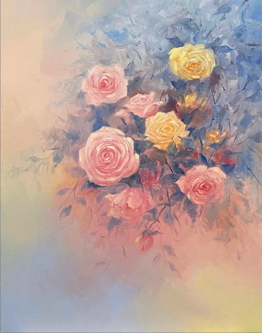 Soft Floral Bouquet Oil Painting