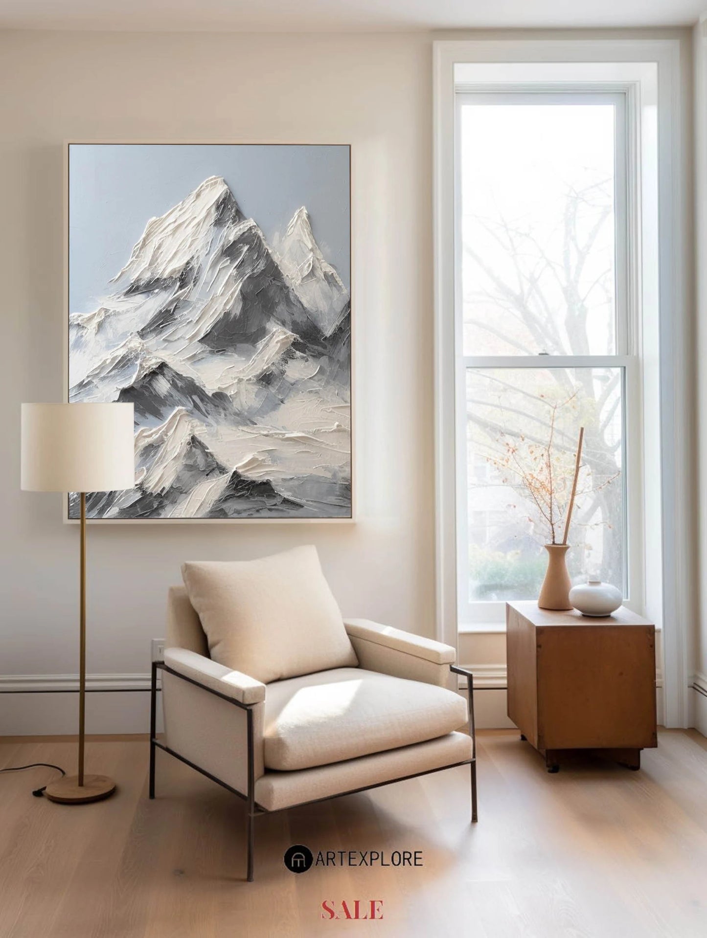 Minimalist Texture Mountain Painting CM#138