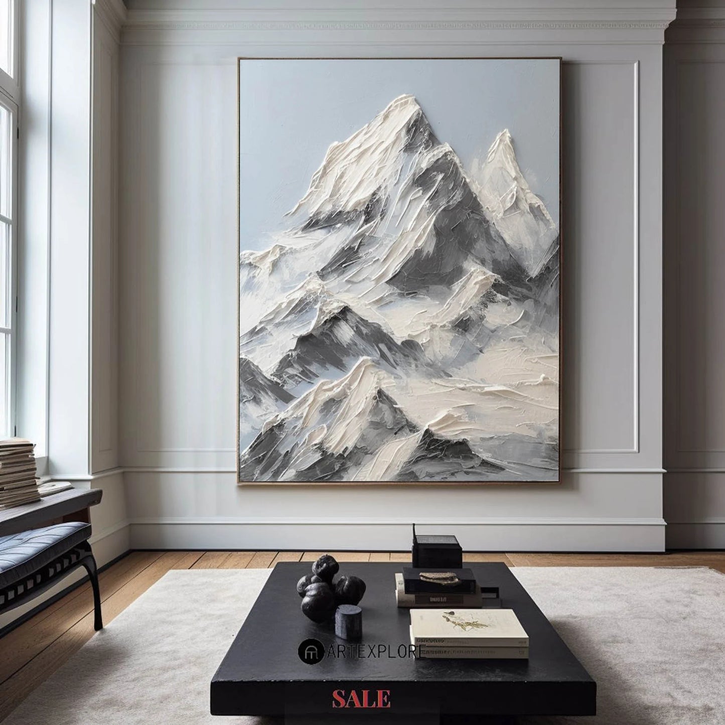Minimalist Texture Mountain Painting CM#138