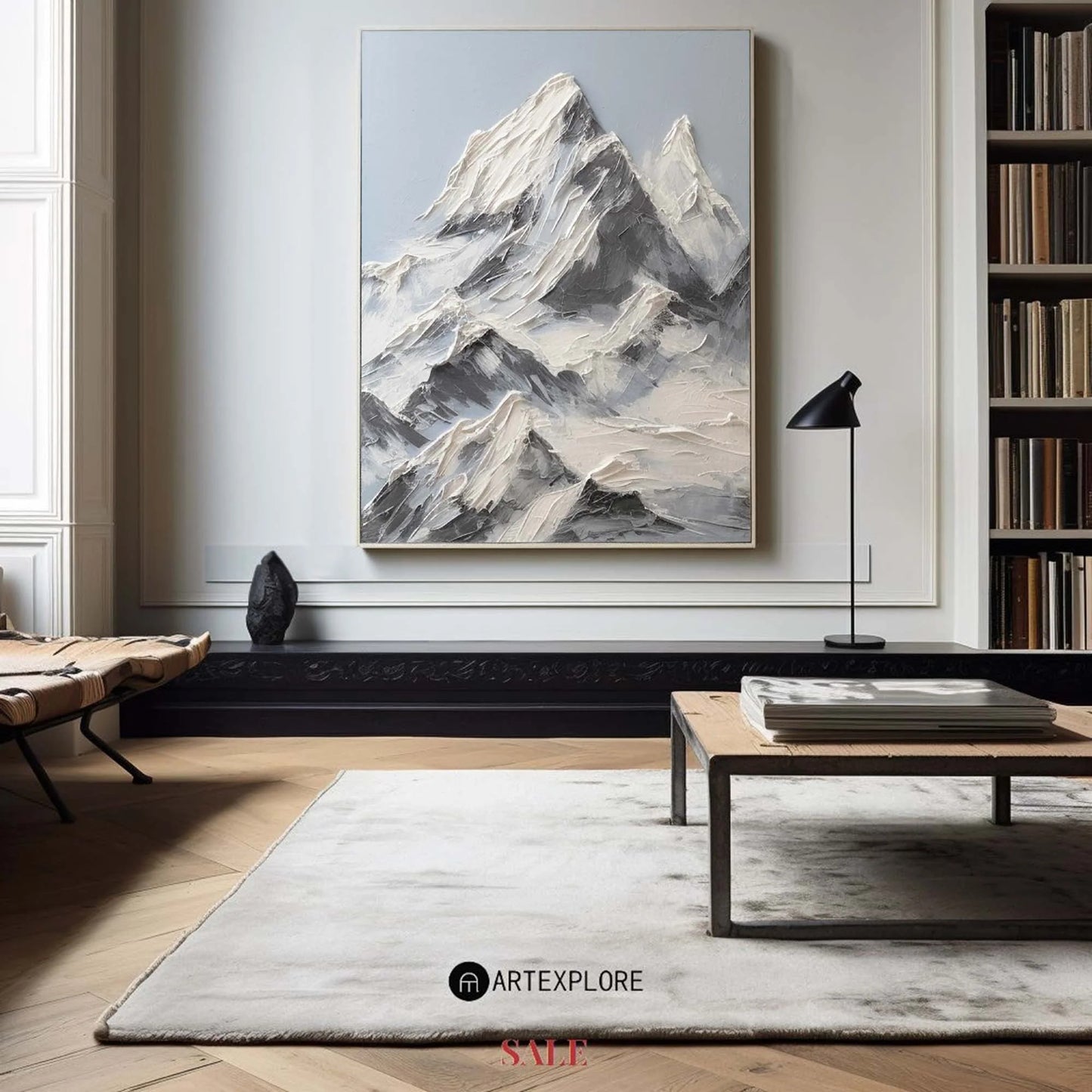 Minimalist Texture Mountain Painting CM#138