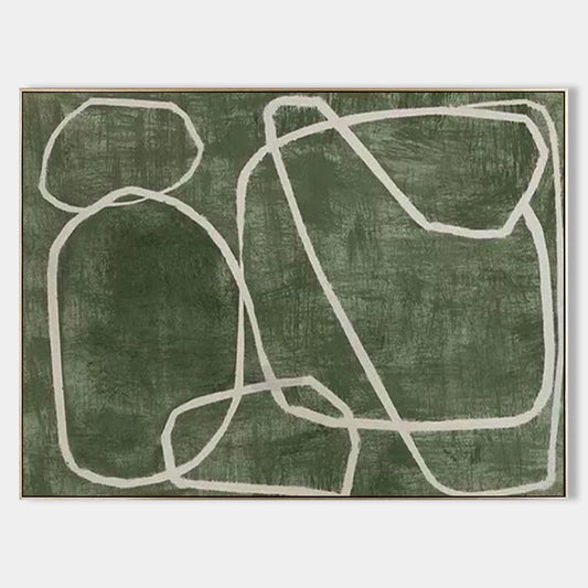Wabi-Sabi Painting geometric Green WS#025