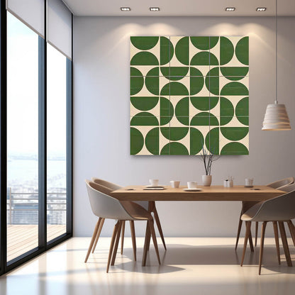 Green Geometric Abstract Acrylic Art