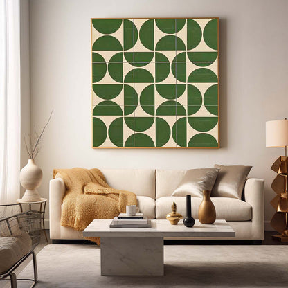 Green Geometric Abstract Acrylic Art