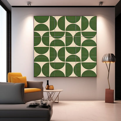 Green Geometric Abstract Acrylic Art