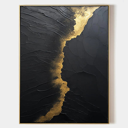 Minimalist Black Golden Painting CM#116