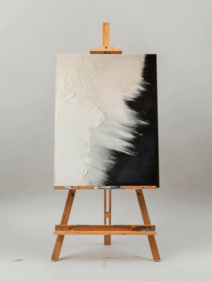 Minimalist Black White Beach Painting CM#136