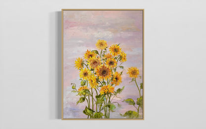 Sunny Sunflower Bloom Oil Painting – Hand-Painted Floral Art on Canvas