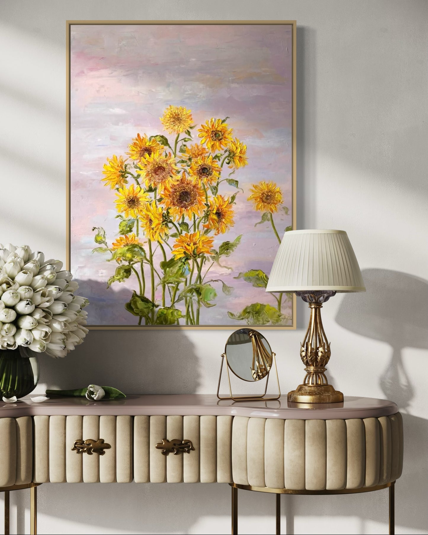 Sunny Sunflower Bloom Oil Painting – Hand-Painted Floral Art on Canvas