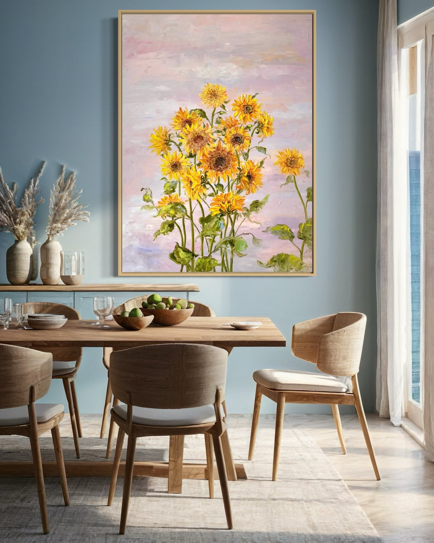 Sunny Sunflower Bloom Oil Painting – Hand-Painted Floral Art on Canvas