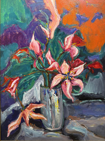 Abstract Floral Still Life Oil Painting