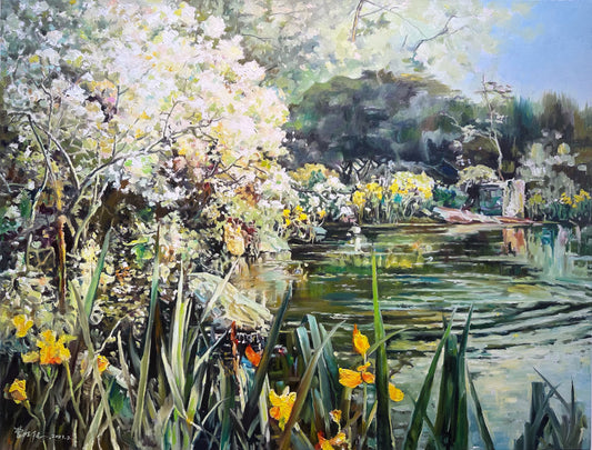 Spring Garden Scene Oil Painting