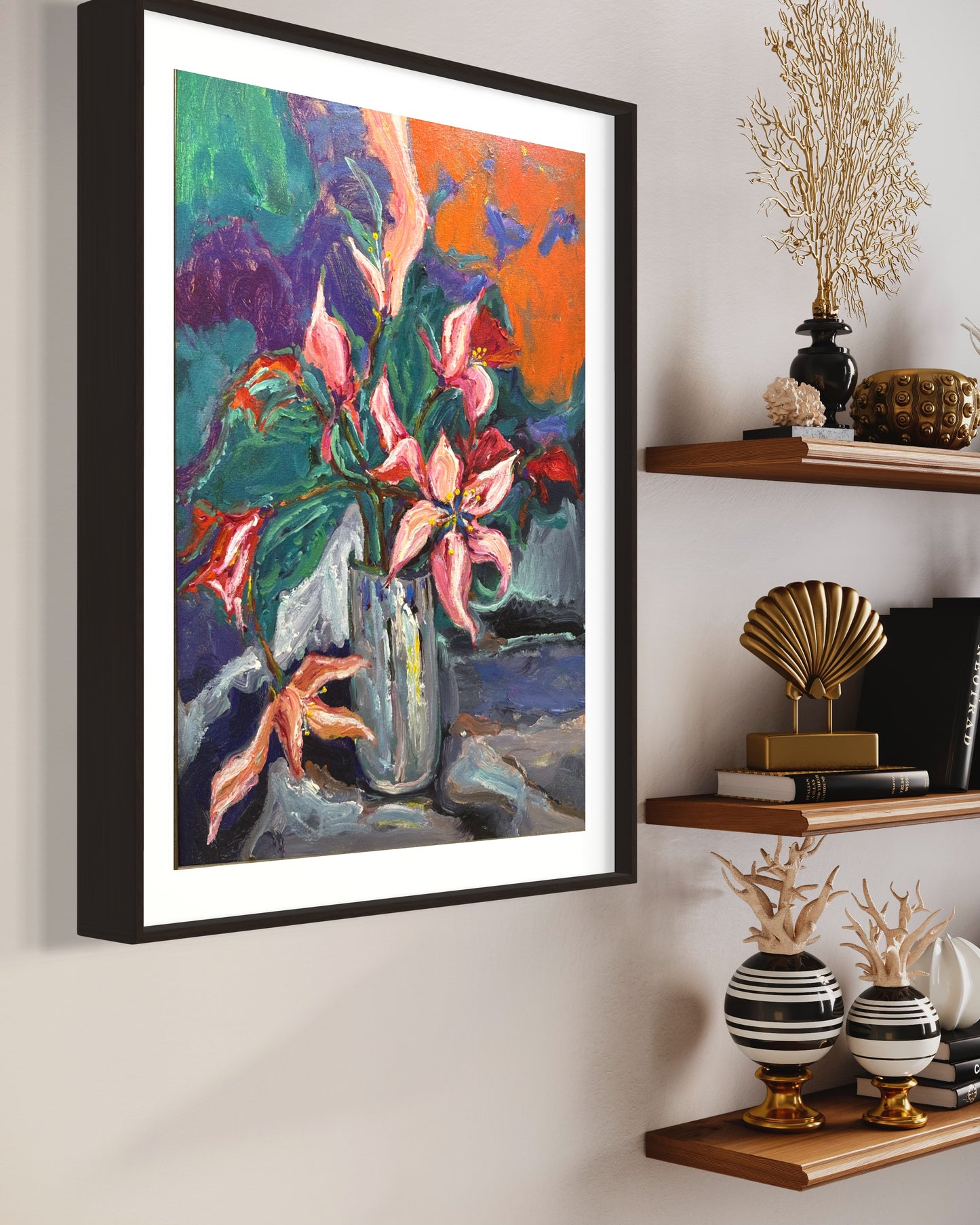 Abstract Floral Still Life Oil Painting