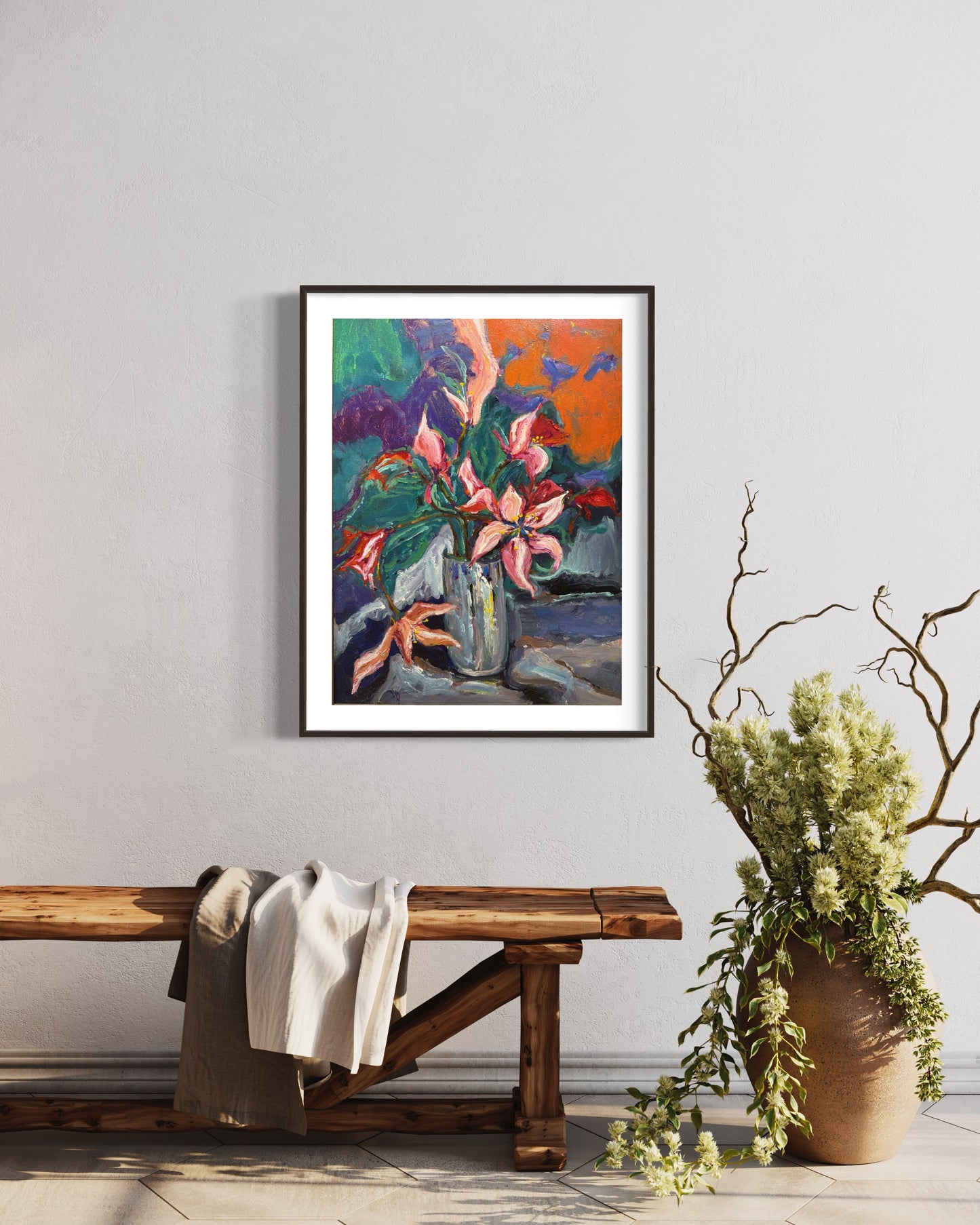 Abstract Floral Still Life Oil Painting