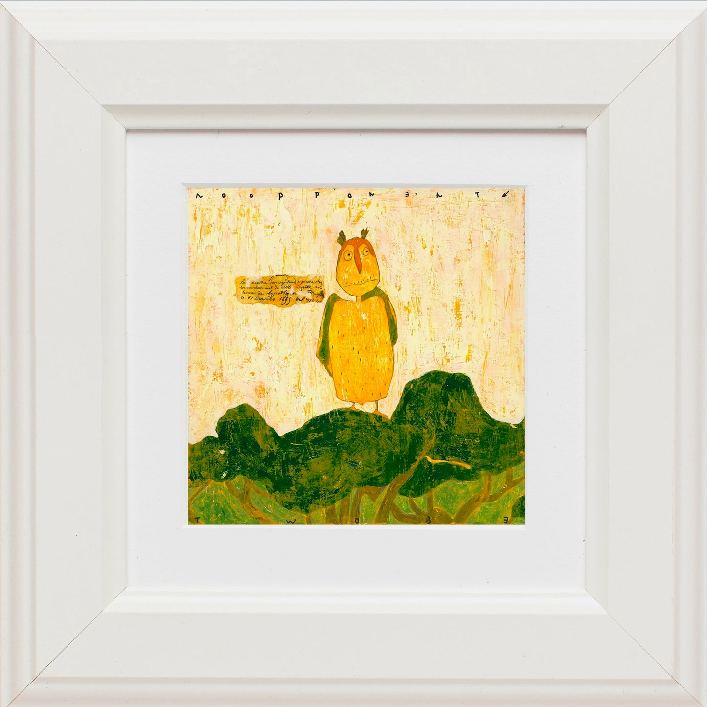 Yellow Bird on Hill Art Print