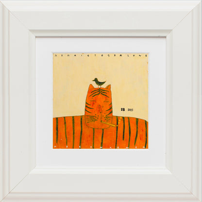 Tiger with Bird Art Print