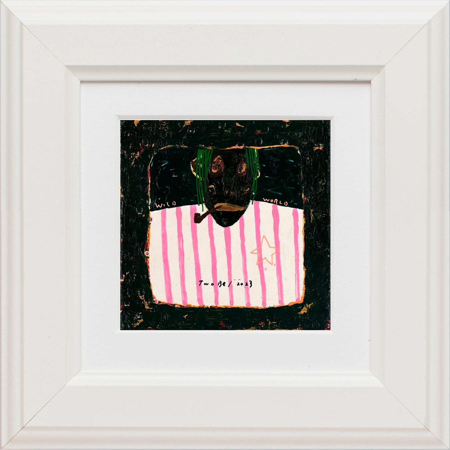 Cat with Pink Stripes Art Print