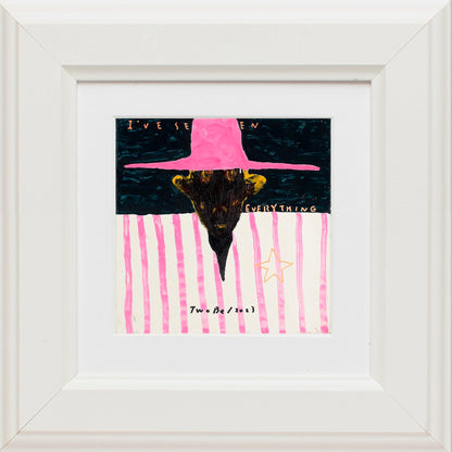 Pink Hat Cat Art Print