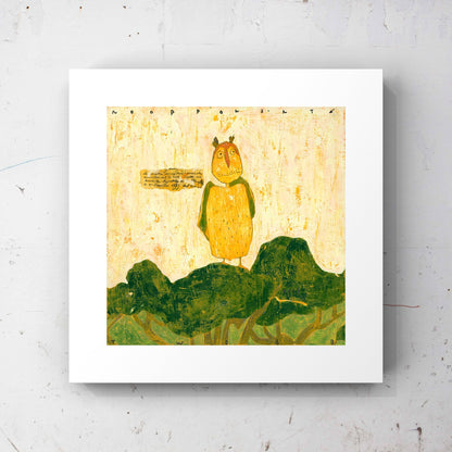 Yellow Bird on Hill Art Print