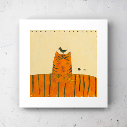 Tiger with Bird Art Print