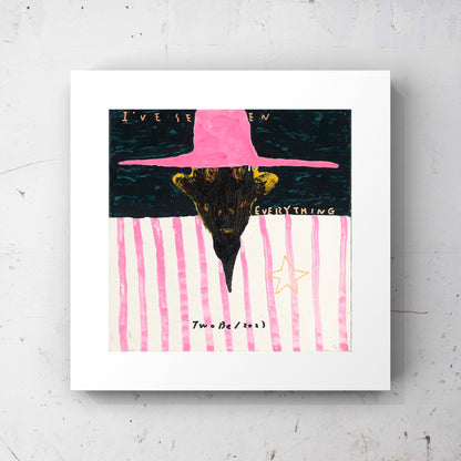 Pink Hat Cat Art Print