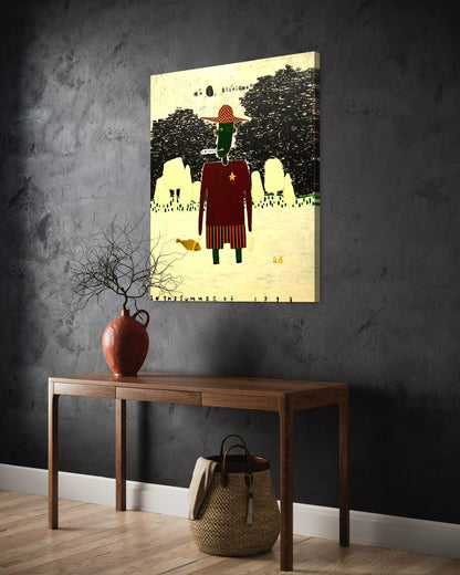 Mysterious Figure in Red Art Print