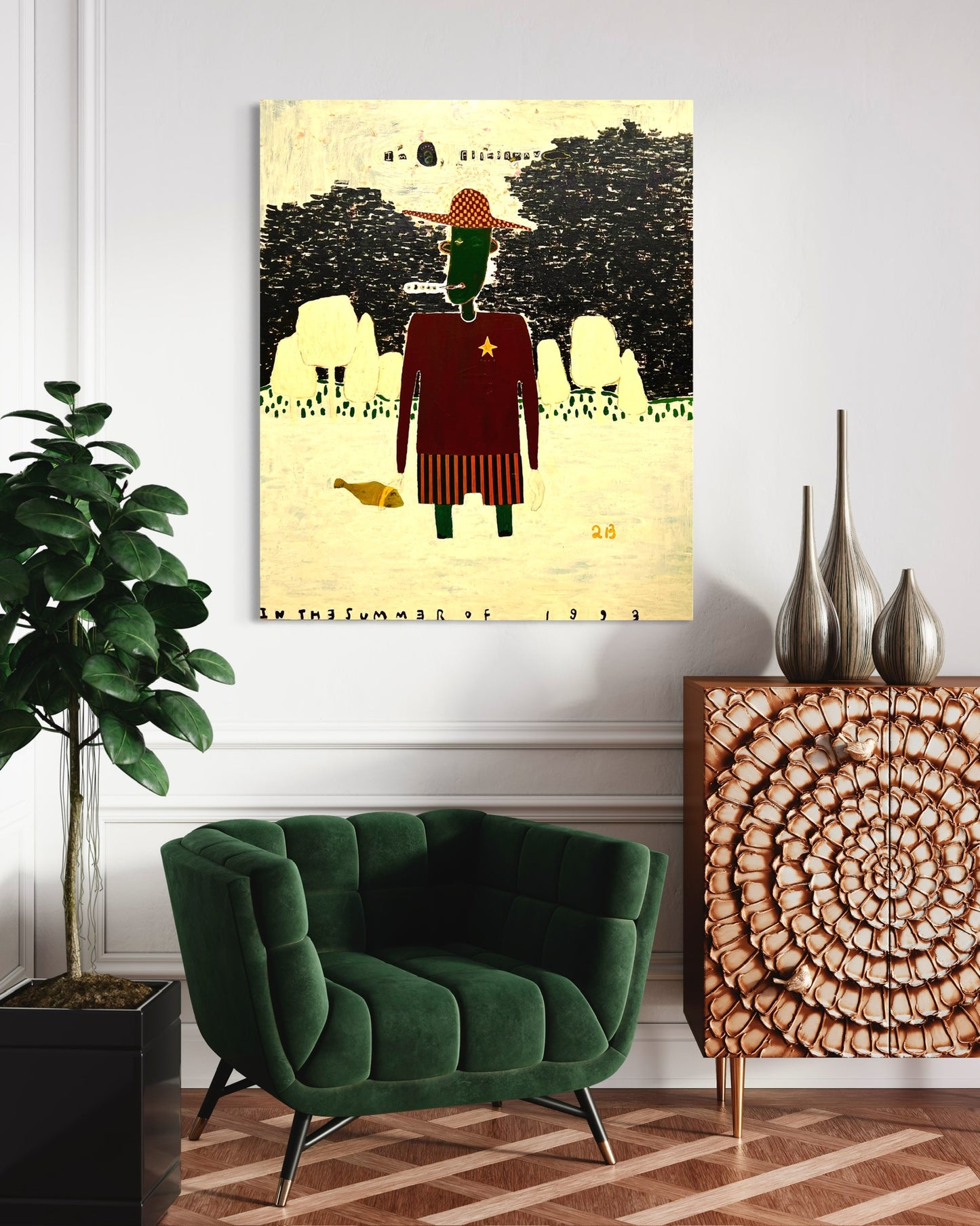 Mysterious Figure in Red Art Print