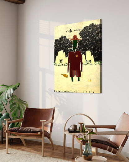 Mysterious Figure in Red Art Print