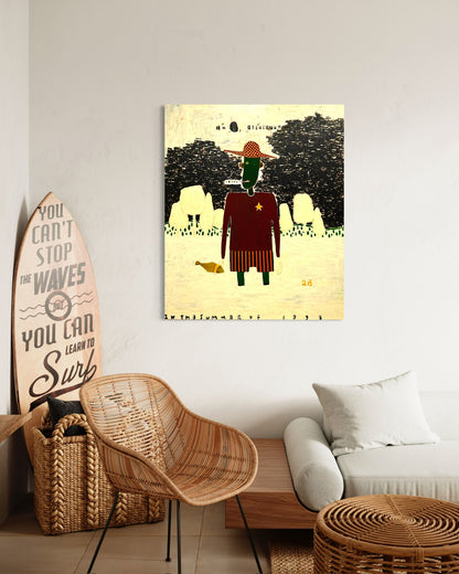 Mysterious Figure in Red Art Print