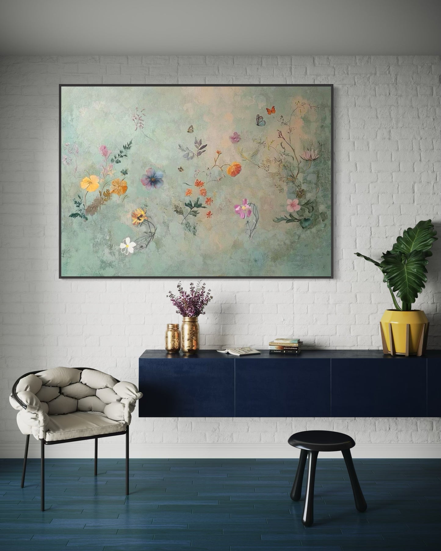 Whimsical Floral Fantasy Oil Painting – Hand-Painted Canvas Art