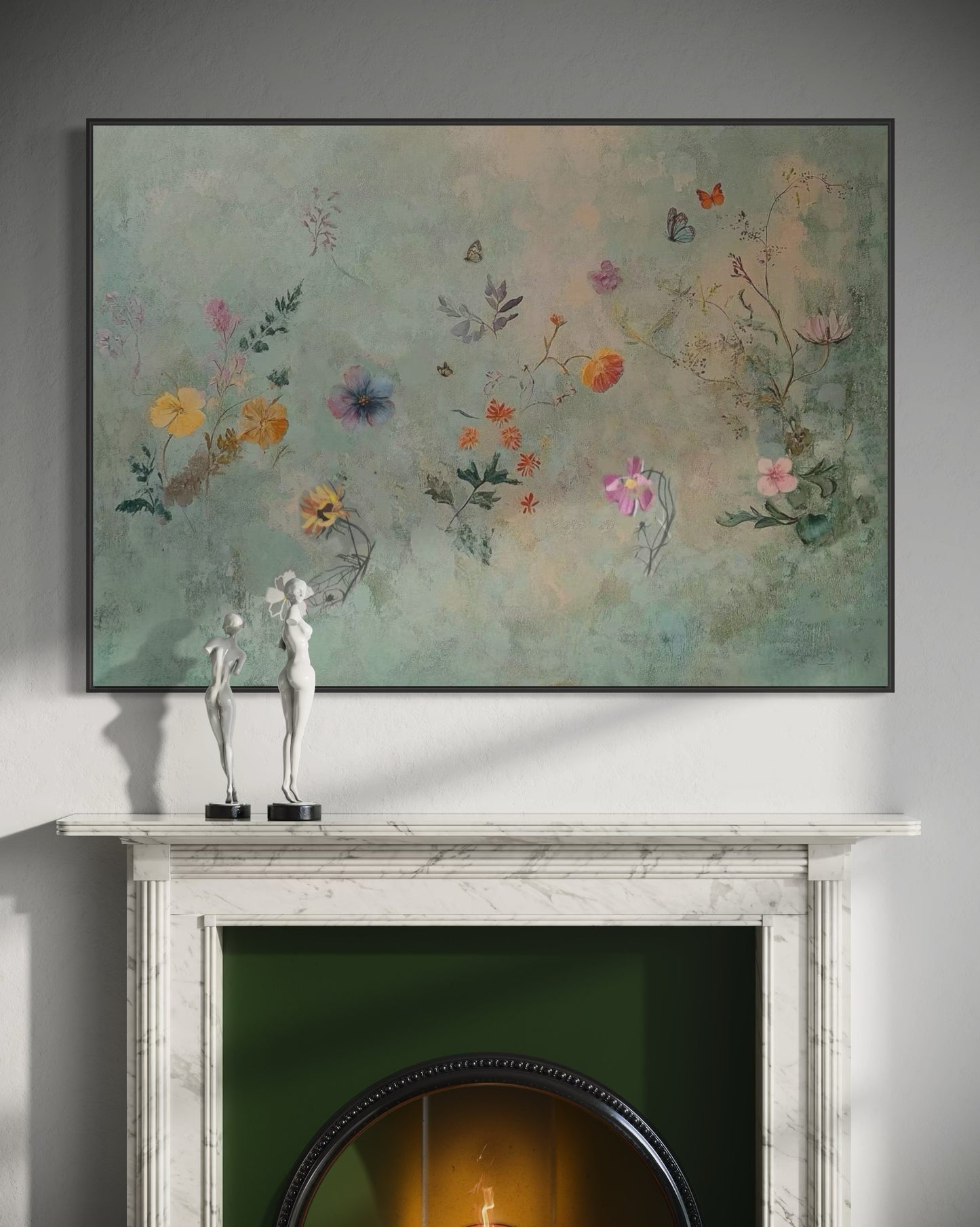 Whimsical Floral Fantasy Oil Painting – Hand-Painted Canvas Art