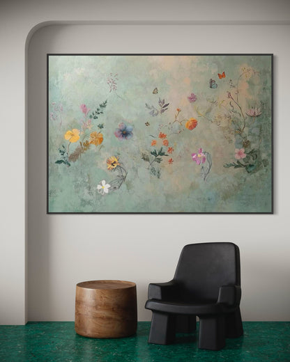 Whimsical Floral Fantasy Oil Painting – Hand-Painted Canvas Art