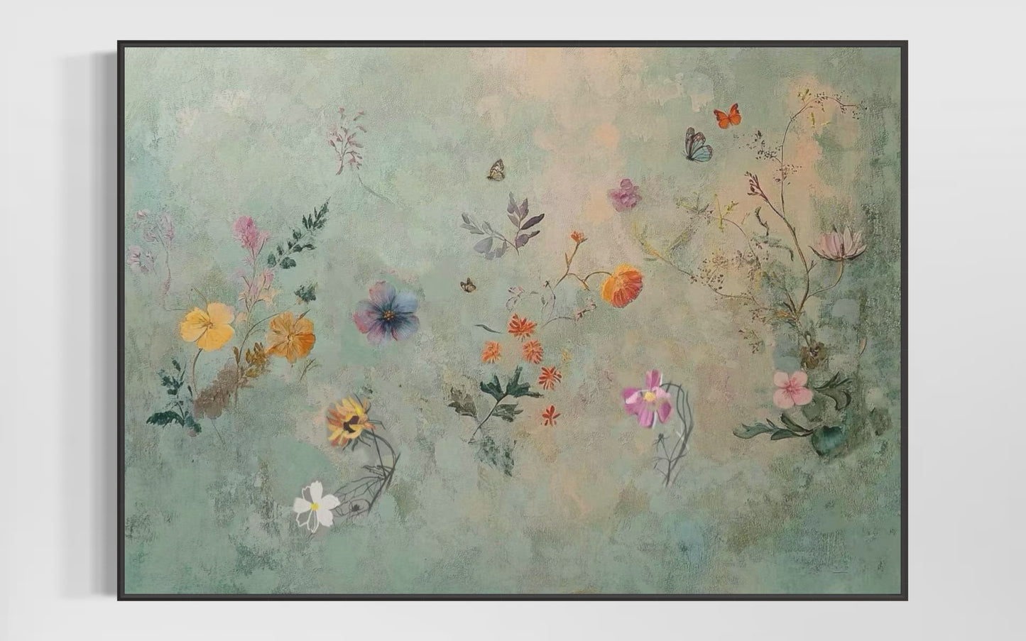 Whimsical Floral Fantasy Oil Painting – Hand-Painted Canvas Art