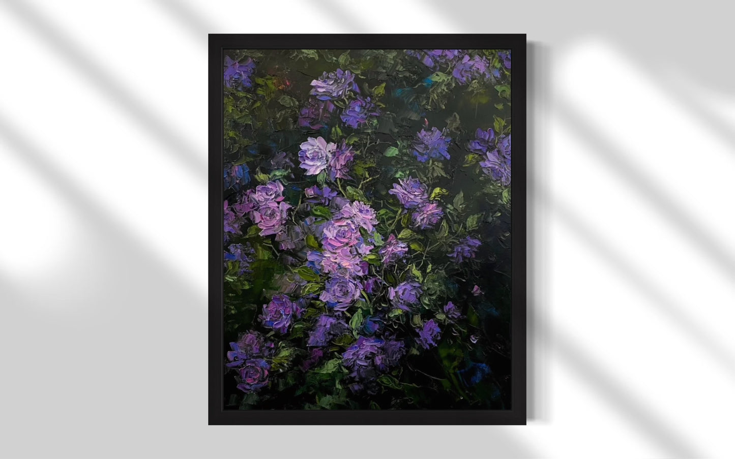 Purple Garden Bloom Oil Painting – Hand-Painted Canvas Art