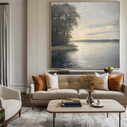Minimalist White Landscape Painting CM#140