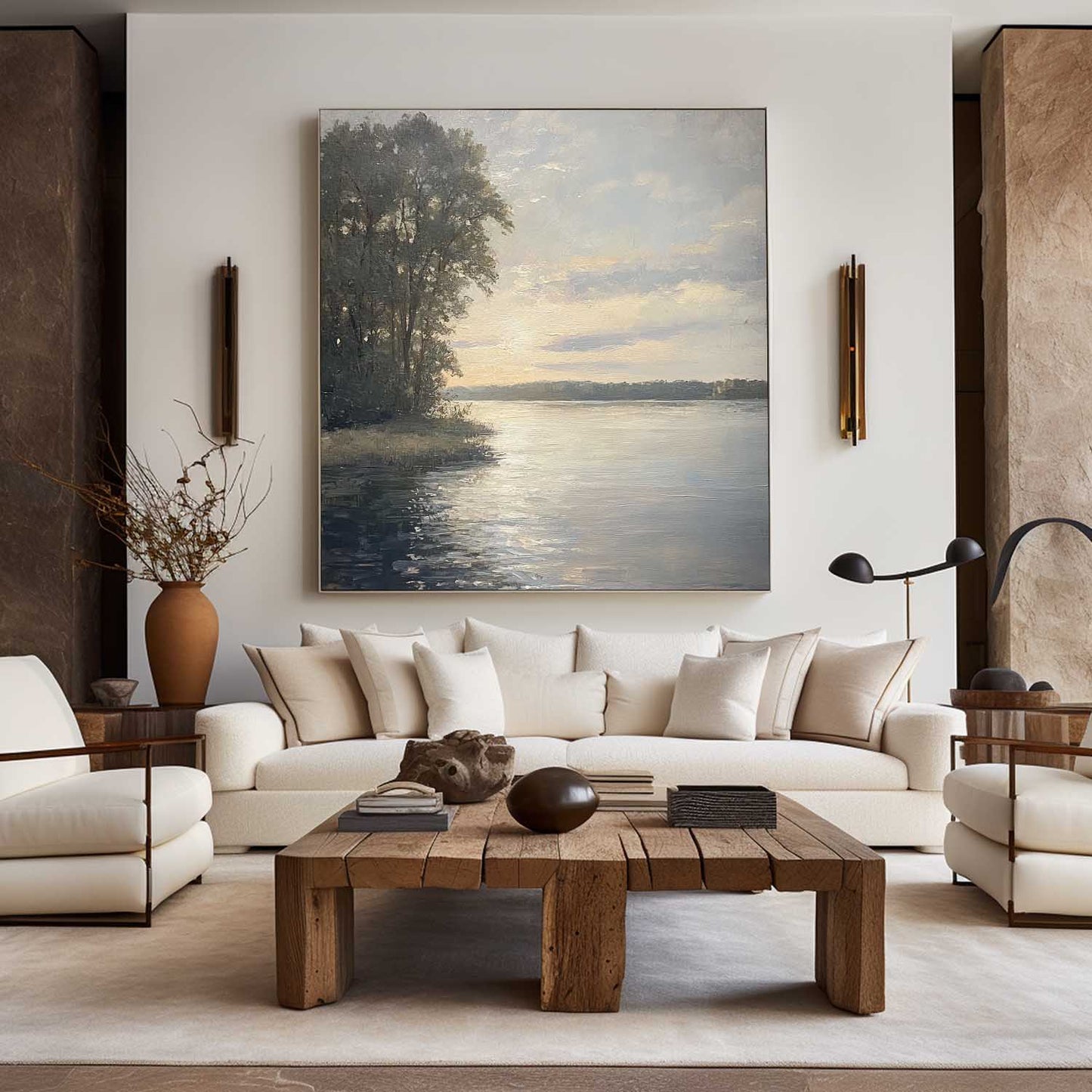 Minimalist White Landscape Painting CM#140