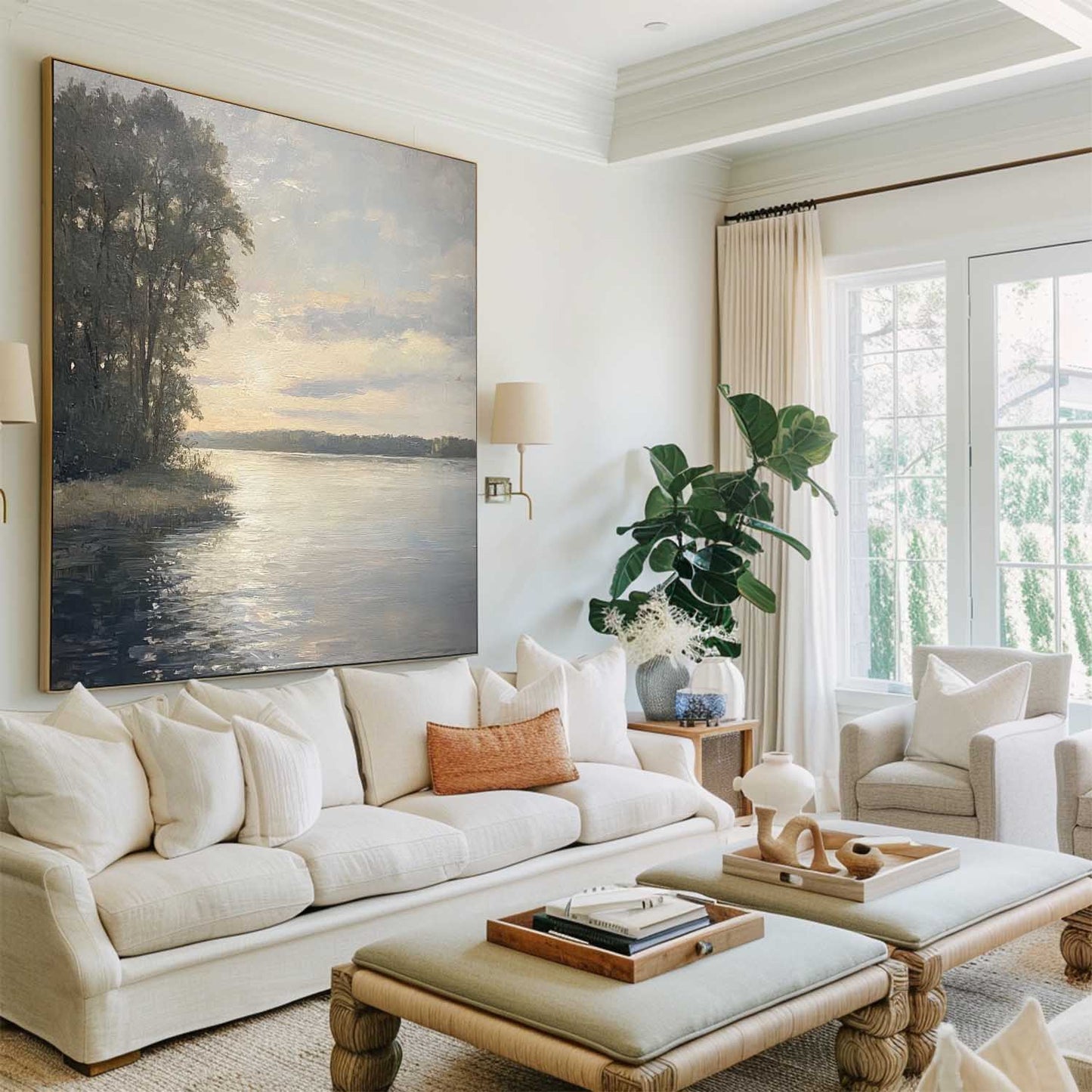 Minimalist White Landscape Painting CM#140