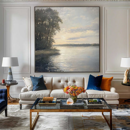 Minimalist White Landscape Painting CM#140