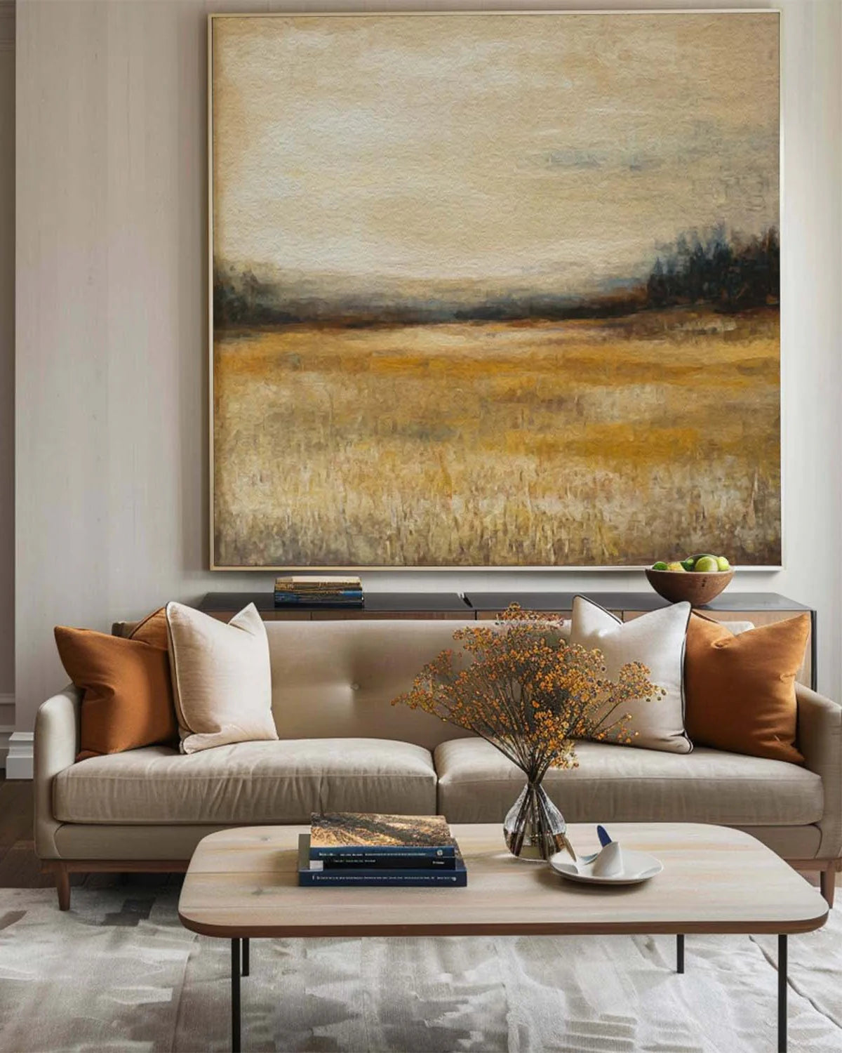 Minimalist Autumn Landscape Painting CM#144