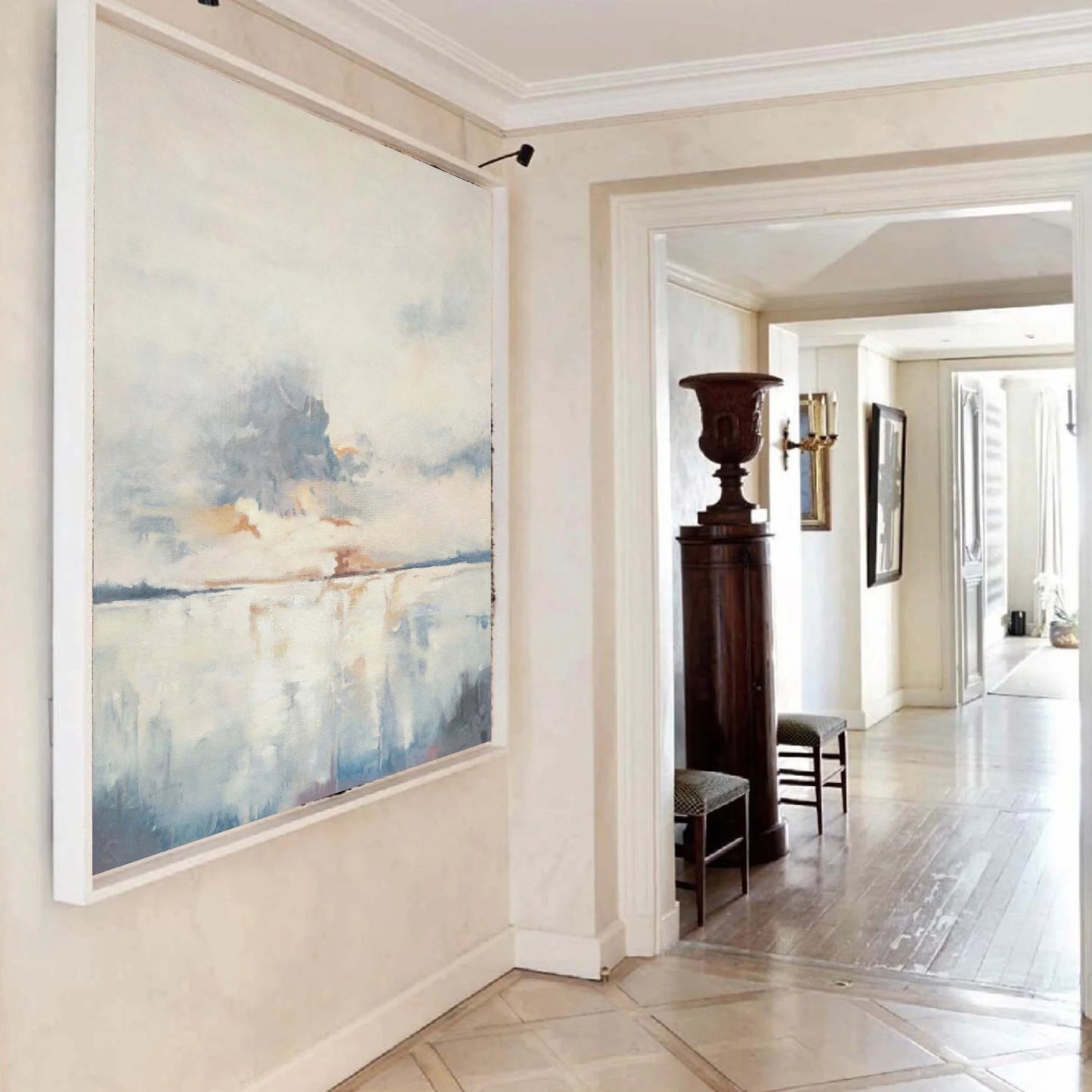 Minimalist Grey Blue Painting CM#114