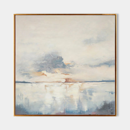 Minimalist Grey Blue Painting CM#114