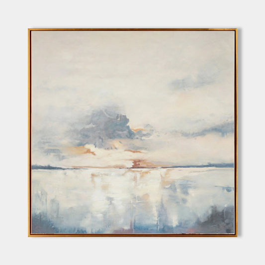 Minimalist Grey Blue Painting CM#114